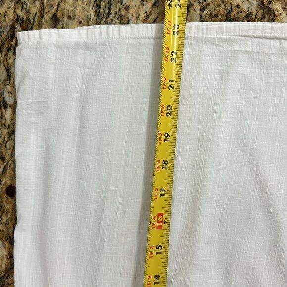 Knox Rose White Short Sleeve V-Neck Woven Eyelet Top Blouse Size L - Picture 8 of 8